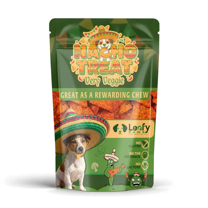 LeafyPaws Nacho Treats Dog Snacks (45g) | Natural Reward Treats for Dogs | 100% Natural Grain Free, Lactose Free, No Added Preservatives (Very Veggie)