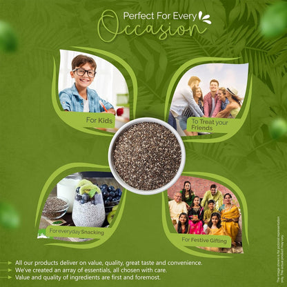 GreenFinity Chia Seeds 750g | Omega-3 clean chia Seeds for Eating | Healthy Snacks |