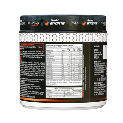 Nutrela Pre Workout Supplement 300 Grams