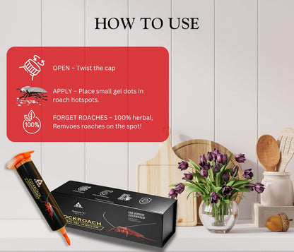 Amish C Herbal Cockroach Gel injection 30grm |10 Minutes Result Guaranty|Removes Entire Cockroach Infestation|Powerful Cockroach Repellent For Home|100% Organic Chemical Free