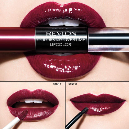 Revlon Colorstay Overtime Lip Color, Shimmery Finish, 4ml - Infinite Raspberry