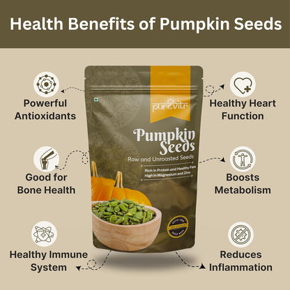Purevitr Premium Pumpkin Seeds | 200g | Raw AAA Grade Seeds for Eating | Protein Rich Superfood | Immunity Booster, High in Fiber & Antioxidants | Healthy Snacks | No Preservatives (Pack of 1)