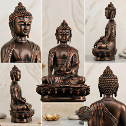 New Limited Edition Meditating Sitting Buddha Idol Statue showpiece Home Decor Decoration Items for Living Room and Gifts (Antique Copper-BS1)
