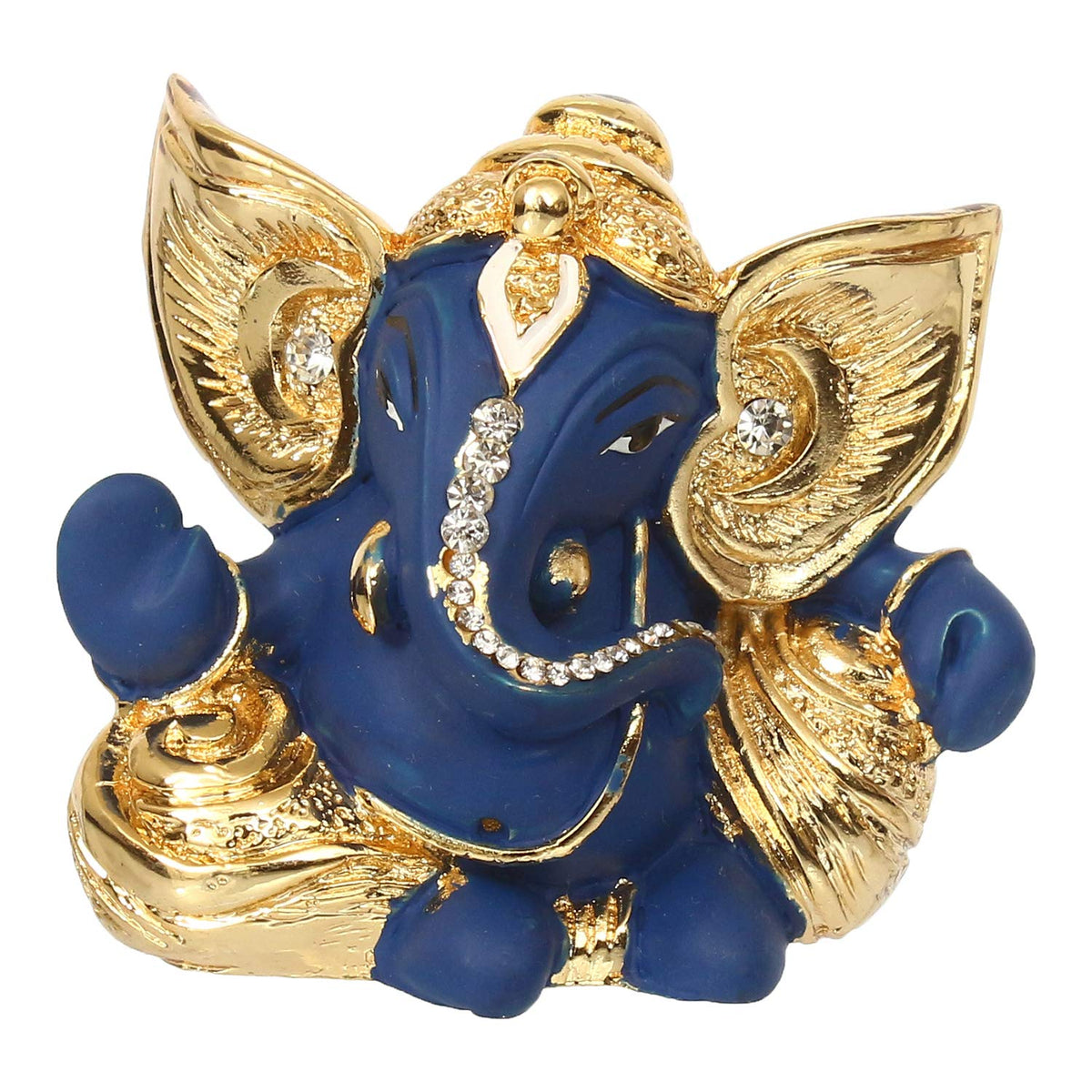 Golden Blue Lord Ganesha Idol for Home Decor Car Dashboard Office Temple | Ganesha Statue | Ganesh Ganpati Murti Gift for Diwali Housewarming Birthday