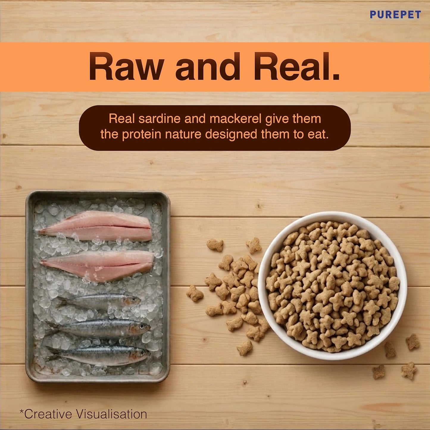 Purepet Adult Dry Cat Food 1kg | Mackerel Flavour | Hairball Protection | Heart Care with Taurine | Skin Health