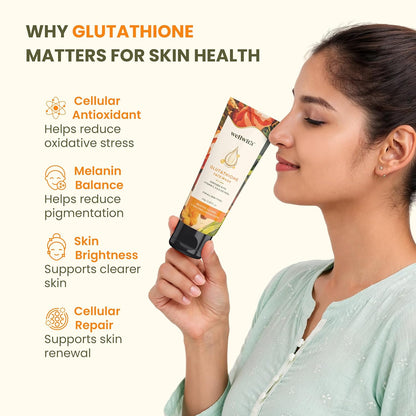 Wellwith(Ayuzera) Glutathione Face Wash, Vitamin C & E, Kojic Acid Aloe Vera, Glowing Skin, Oil Control, Cleansing Face Wash Skin Rejuvanating (60ml, Pack of 1)