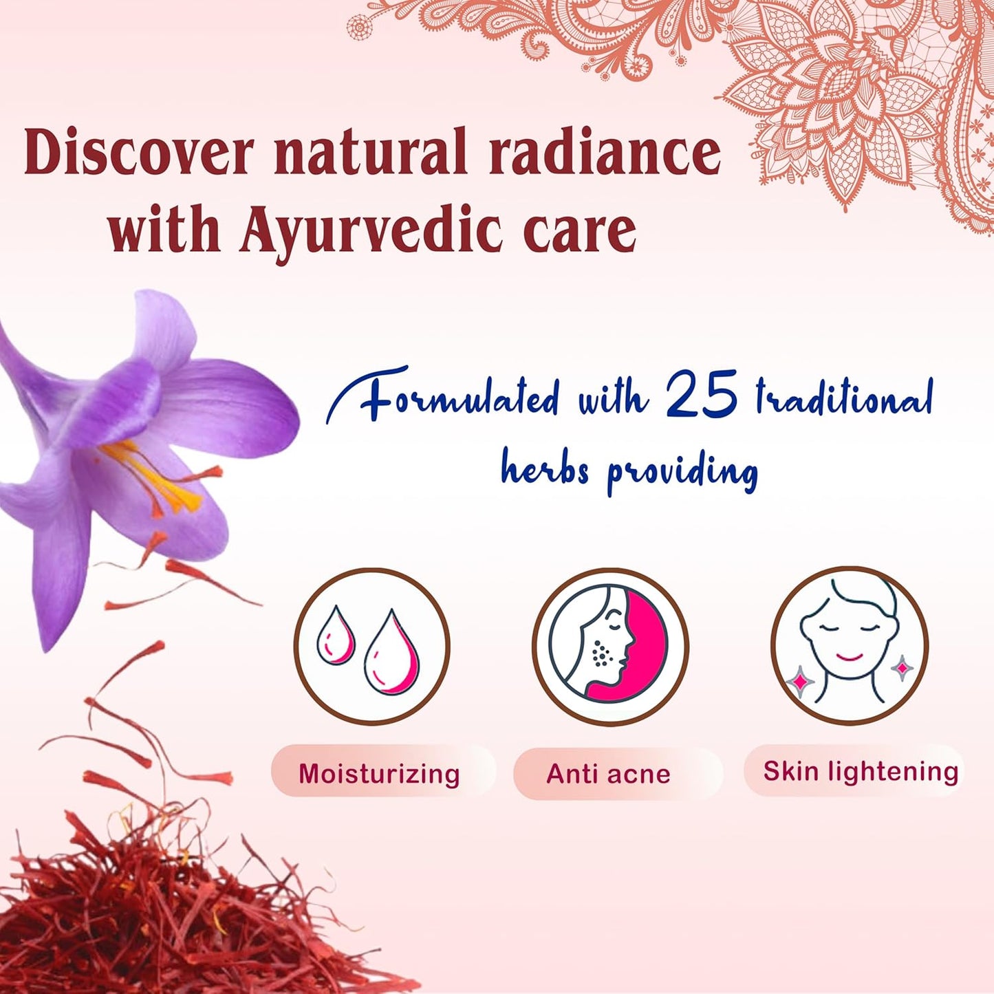 Fairness Cream with Saffron, Sandal, Milk and 25 Different Herbs | Skin Whitening, Dark Spot Removal & Acne Scars Removal Cream |For All Skin Type| For Men and Women | Pack of 1