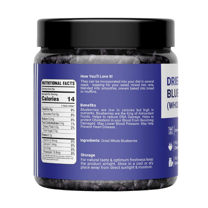 WELLAYA Premium Blueberry | Dry Fruit | High Nutrient and Antioxidant | Healthy & Tasty Whole & Dried Blueberry | Rich in Calcium and Vitamin K | Vegan