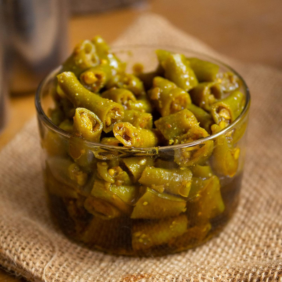 Homemade Love Green Chilli Pickle Made with Farm sourced, Sun-Dried Green Chillies | Spicy and Tangy Hari Mirch ka Achaar Mixed with Spices