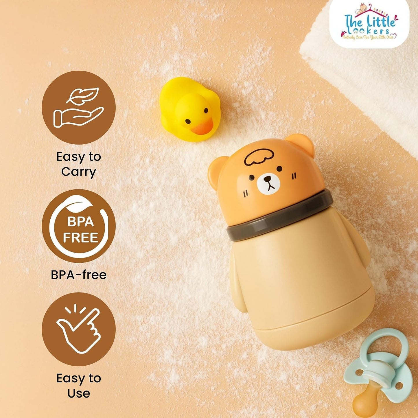 THE LITTLE LOOKERS Portable Baby Skin Care Baby Powder Puff With Box Holder Container For New Born & Kids For Baby Face & Body (Skin)