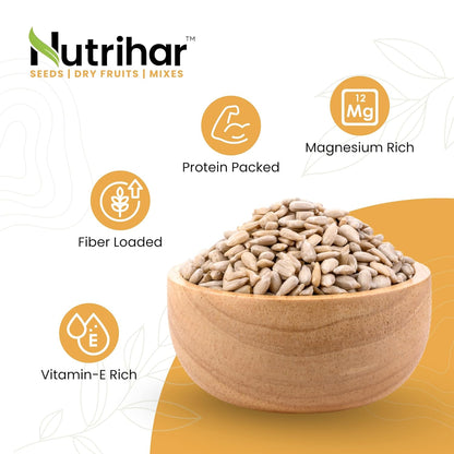 Nutrihar Raw Sunflower Seeds 100g | Double-Cleaned | Protein & Vitamin-E Rich, Sunflower Seeds for Eating | Surajmukhi ke Beej