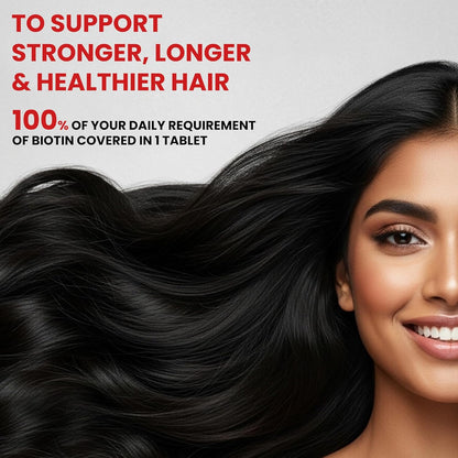 Carbamide Forte Biotin Tablets for Hair Growth | Biotin Supplement with 50 Multivitamin Ingredients for Women & Men | Hair Supplements for Women & Men | Hair Growth Tablets - 90