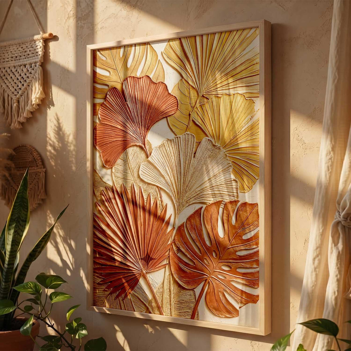 Floral Wall Art Home Decoration | Aesthetic BohoPaintings With Frame For Living Room Bed Room Hotel Wall Decor Digital Reprint (13x17 inch)