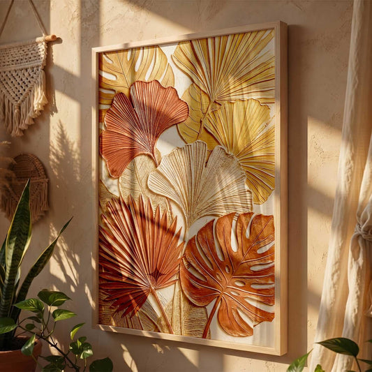 Floral Wall Art Home Decoration | Aesthetic BohoPaintings With Frame For Living Room Bed Room Hotel Wall Decor Digital Reprint (13x17 inch)
