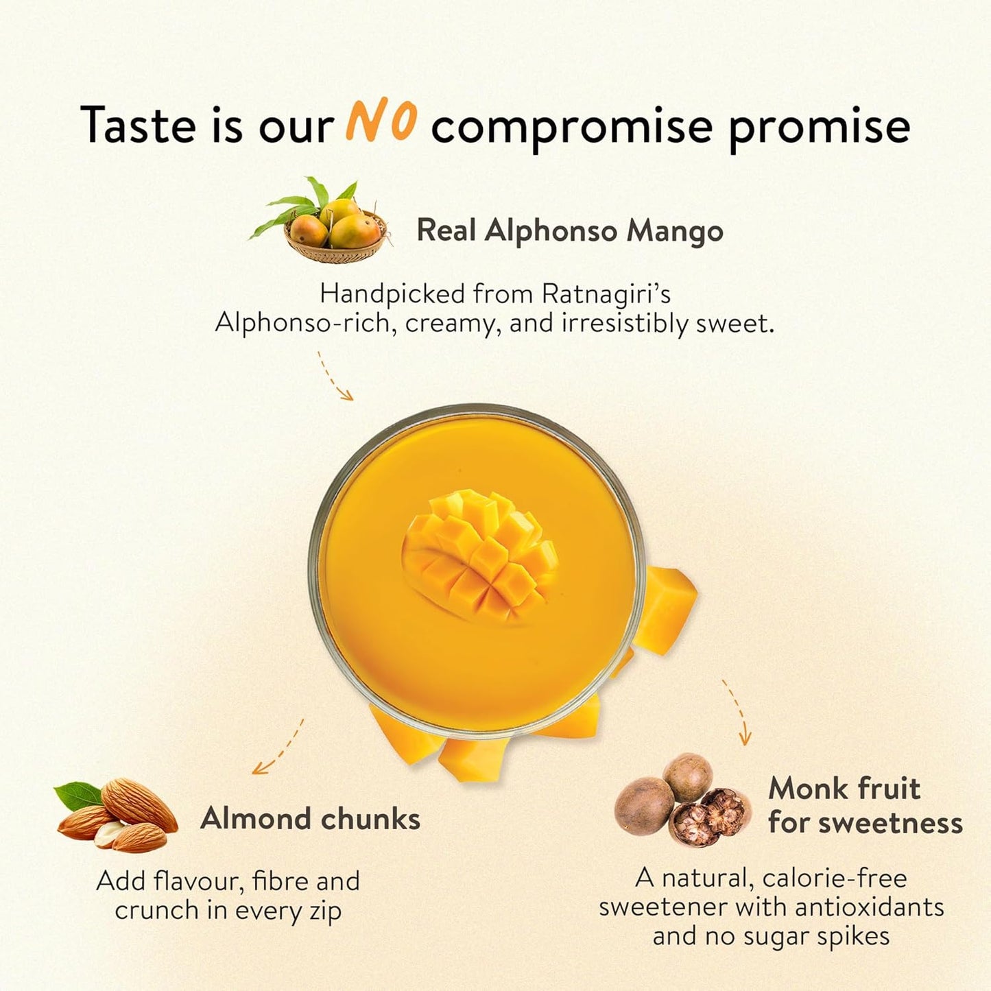 Happy Cultures Plant Protein 505g | 24g Vegan Protein with Alphonso Mango, Almond & Ashwagandha | Probiotics, No Added Sugar, Dairy Free, Easy to Digest