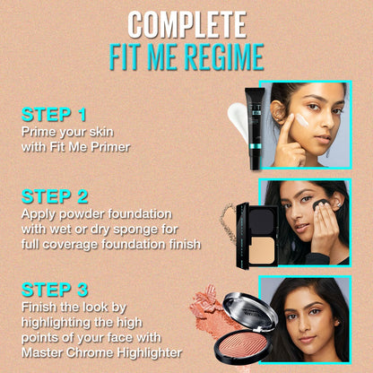 Maybelline New York Ultimate Powder Foundation, Full Matte Coverage, SPF44, 24H Oil Control, Fit Me, Shade 120, 9g