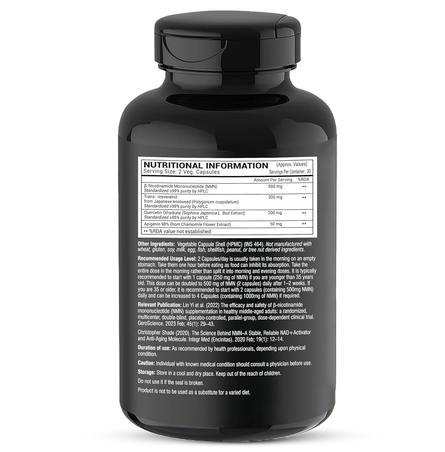 GREENDORSE NMN 99.9% Pure with Apigenin, Trans-Resveratrol & Quercetin | 3-in-1 Supplement | High Bioavailability | 3rd Party HPLC Tested | Supports NAD+, Healthy Ageing, Cellular Health, Muscle & Heart Health | 60 Veg Capsules