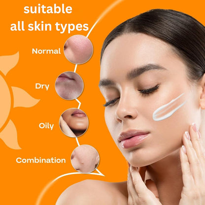 Sunscreen Face Cream SPF 50+ PA+++, UVA/UVB Protection, Lightweight Non-Greasy, for Oily & Combination Skin, Men And Women 50g