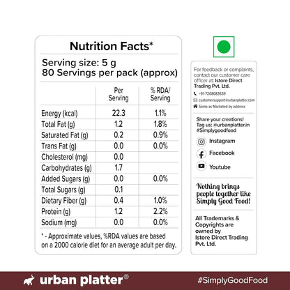 Urban Platter Halim Seeds, 400g (Garden Cress/Aliv Seeds, Protein & Fiber Rich Superfood, Nutrient Dense Seed for Laddoos, Halwa & Traditional Recipes)