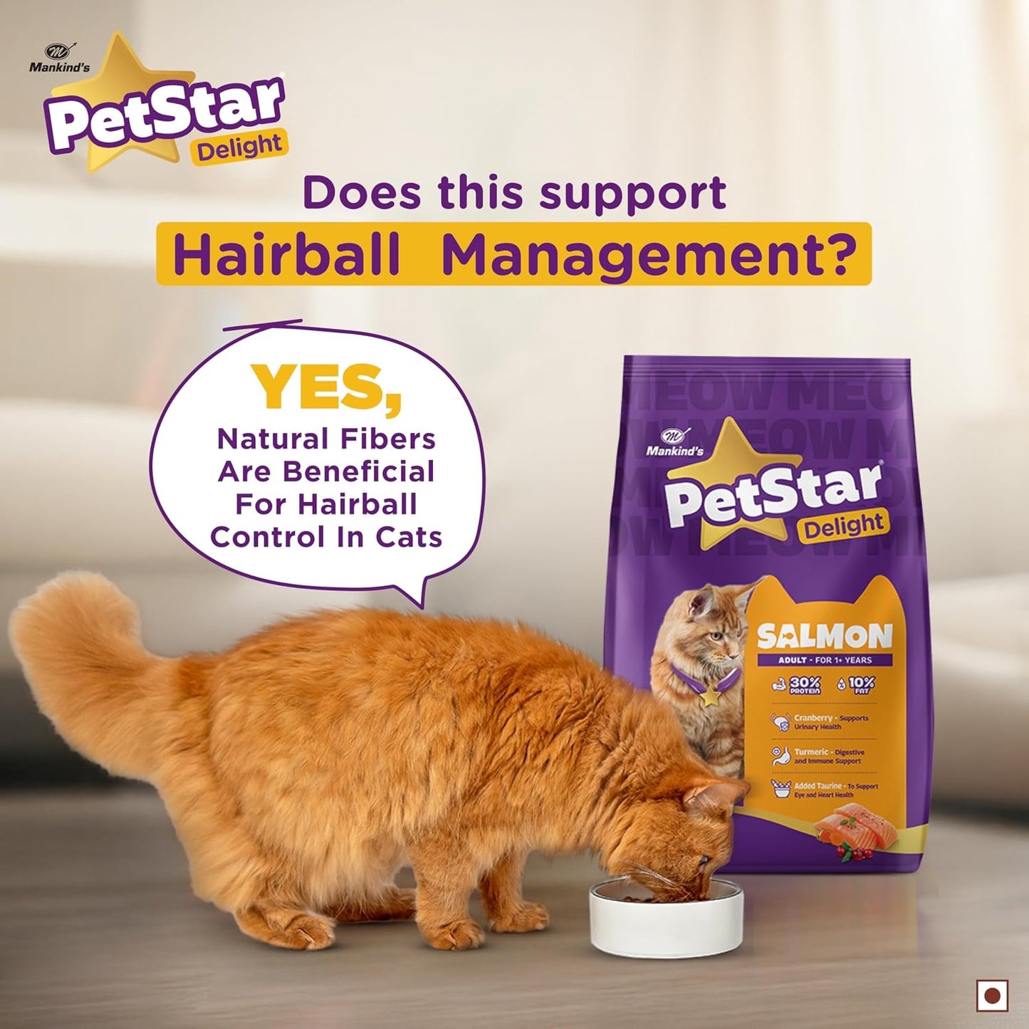 Mankind PetStar Kitten Cat Food Salmon Flavour (1 Kg) | Complete & Balanced Nutrition for Healthy Growth, Urinary, Immune & Digestive Support