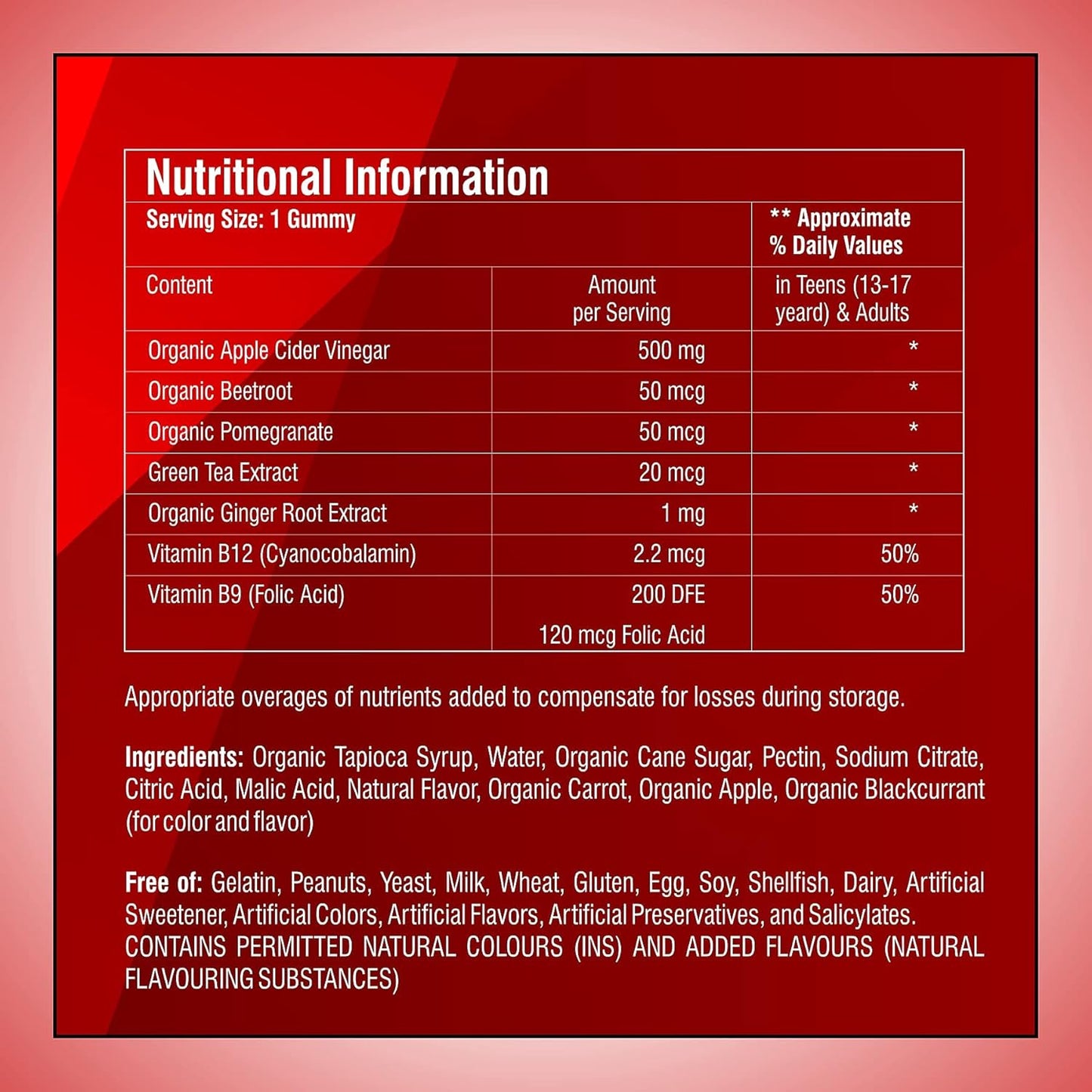 Nutritions ACV Gummies With Mother | Apple Cider Vinegar 30 Vegan Gummies For Women and Men | Formulated For Appetite Control, Improves Digestive and Gut Health