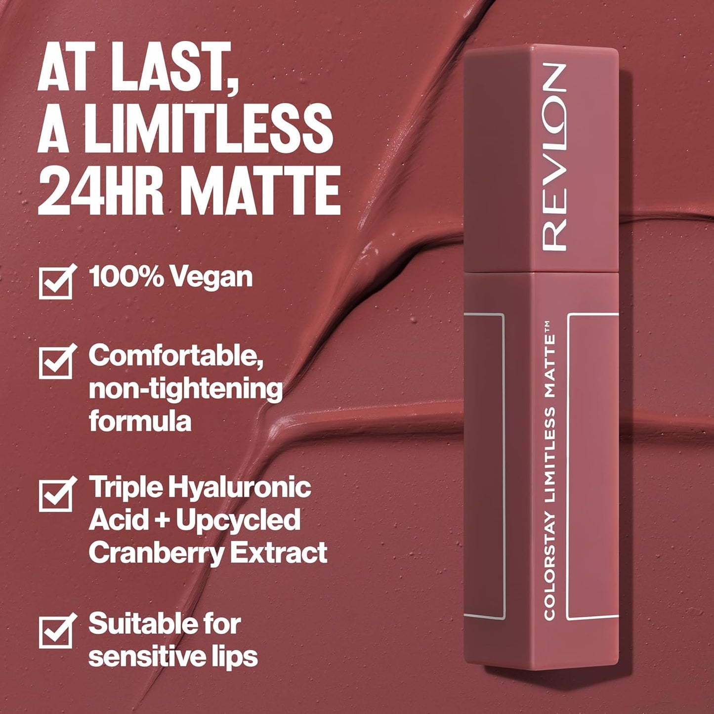 Revlon ColorStay Limitless Matte Liquid Lipstick, Vegan Formula, No-Budge, Longwear Lip Color, Long Lasting, Lightweight/Comfortable, Waterproof, 007 Icon Era, 5 ml
