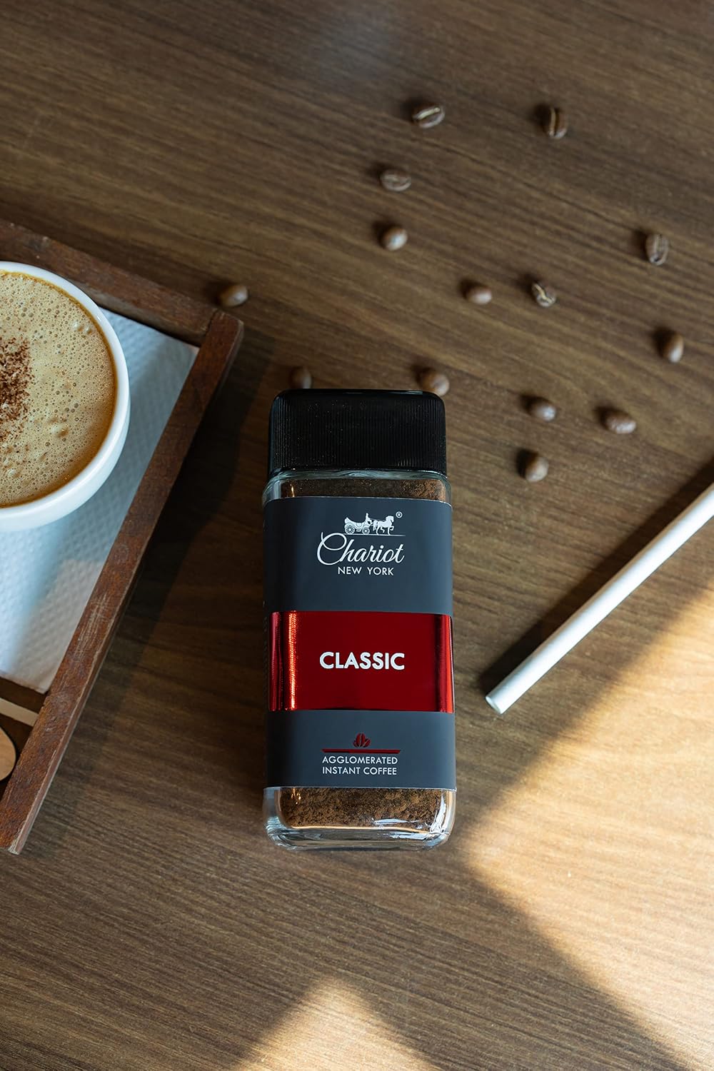 Chariot New York Classic Instant Coffee | 100% Pure Arabica Agglomerated Coffee | Rich Aroma, Smooth Taste | No Chicory | Premium Instant Coffee Jar