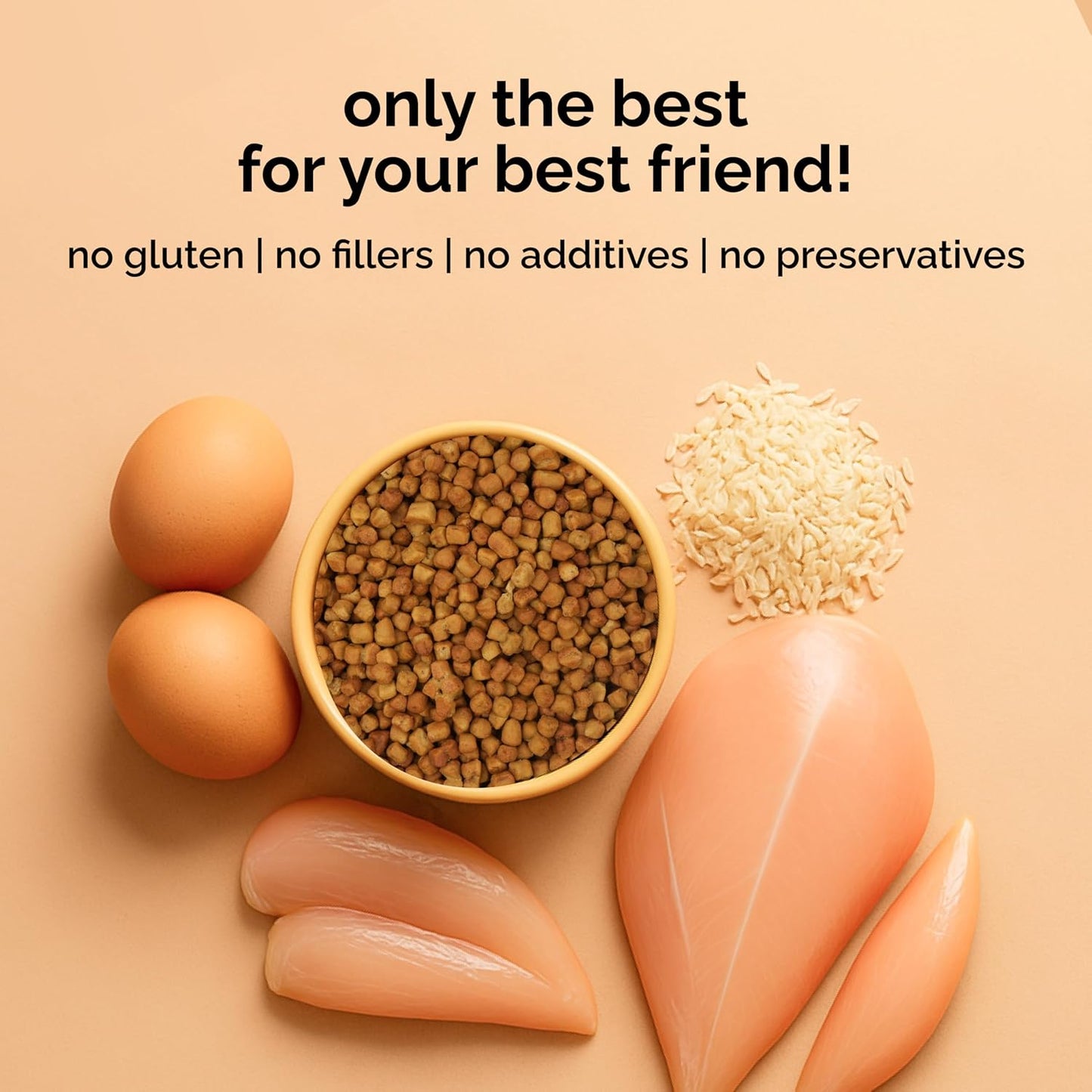 Henlo Baked Chicken & Rice Dry Dog Food | 100% Human Grade Ingredients | 800G | Dry Food for Adult Dogs & Puppies