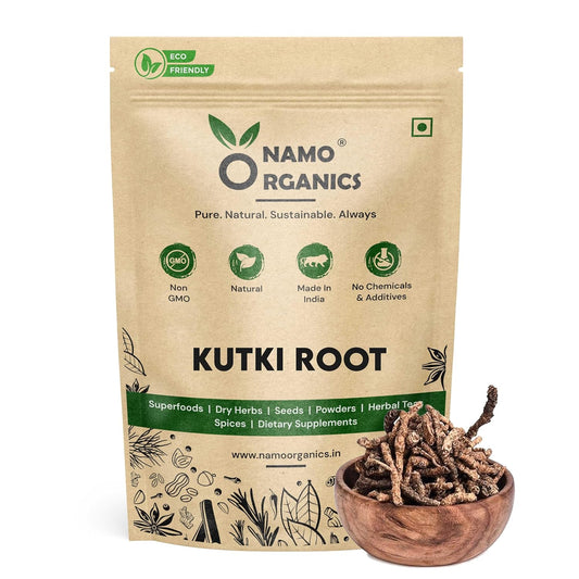 Namo Organics - Pure Kutki root for Liver - 100g - Katuki - Picrorhiza Kurroa | Preservative-free, Chemcial- free