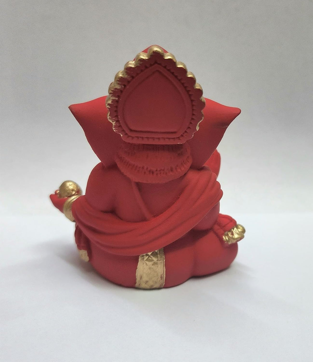 Gold Art India Terracotta Red Gaddi Ganesha for Car Dashboard Home Decor Gifting Diwali Birthday Festivals (GADDITERRACOTTARED)