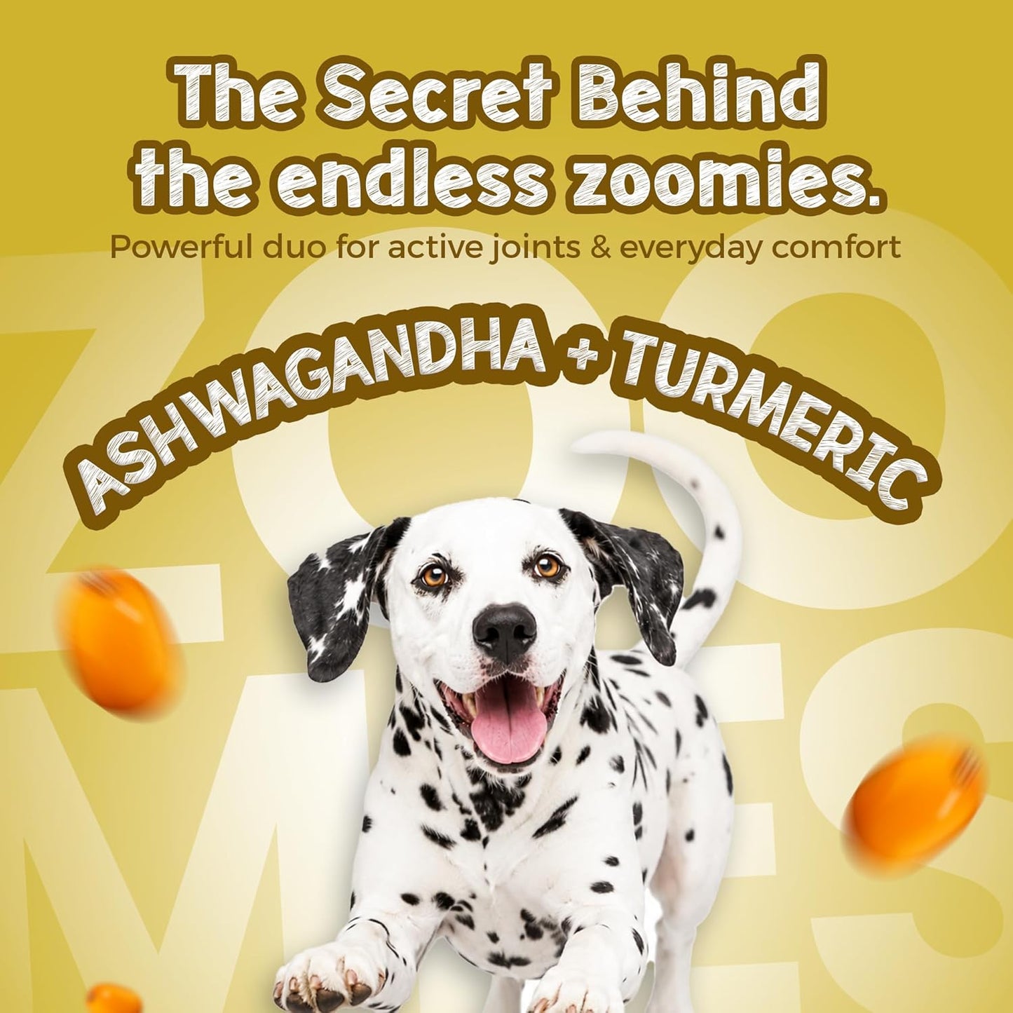 TailsAlive Jumpies+ Treats for Dogs | Joint & Mobility Support | No Added Sugar | Ashwagandha, Green-Lipped Mussel & Boswellia | Honey Delight | 100g