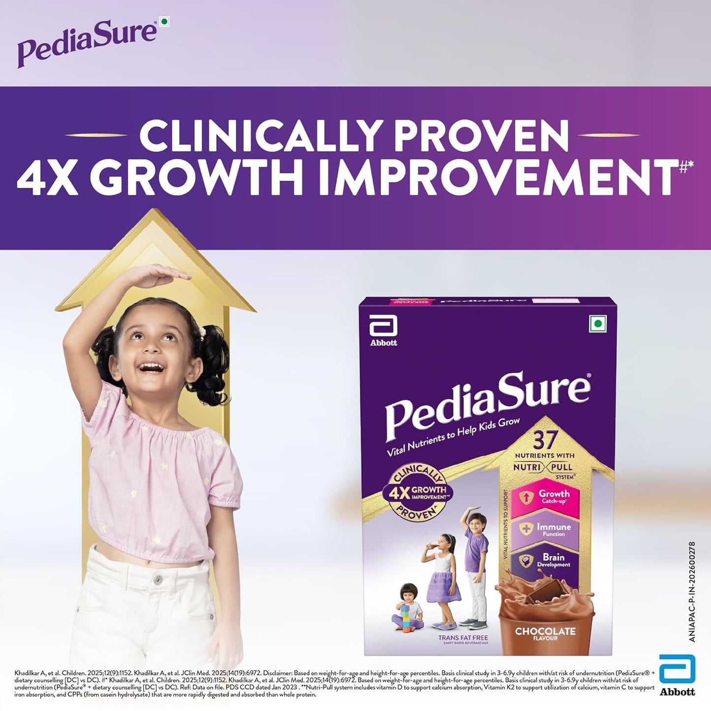 Pediasure Nutritional Drink Powder 950 gm, Chocolate, Scientifically Designed Nutrition for Supporting Kids Growth