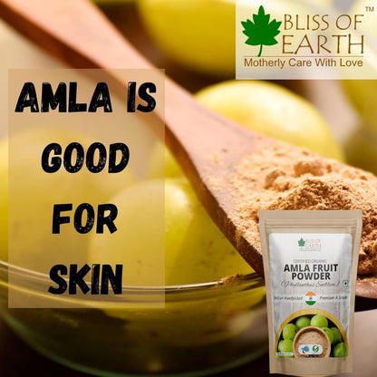Bliss of Earth Amla Powder for Eating – 453g Pure & Natural Amla Powder for Hair Growth, Skin, Drinking & Overall Wellness | Natural Indian Gooseberry Powder
