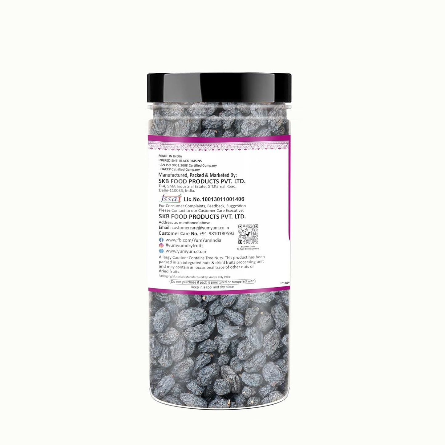 YUM YUM Dried Black Raisins (Kishmish) Dry Fruits 250g Jar | Naturally Sweet