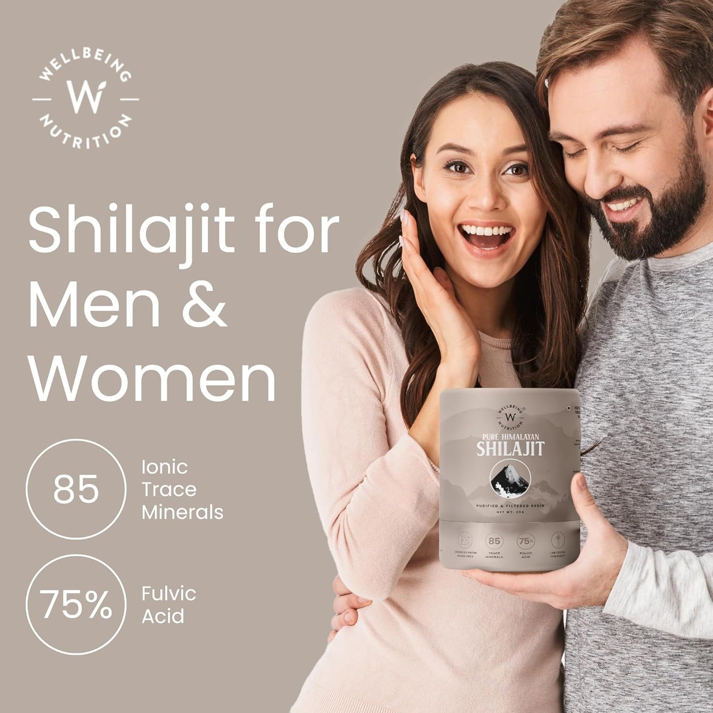 Wellbeing Nutrition Pure & Natural Himalayan Shilajit Original Resin 20g for Strength, Stamina & Performance | Shilajit Resin for Men & Women with 75% Fulvic Acid & 85 Trace Minerals | Lab Tested