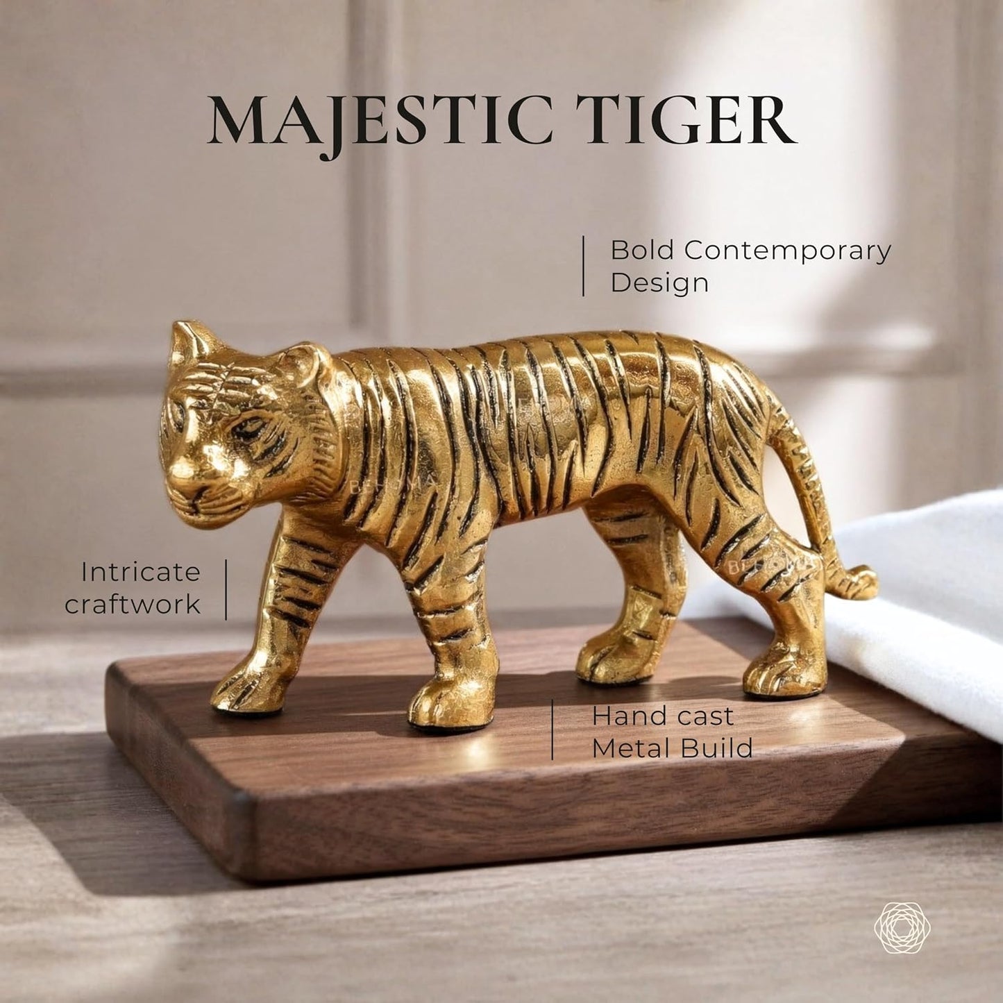 BEHOMA Metal Tiger Decorative Figurine Showpiece