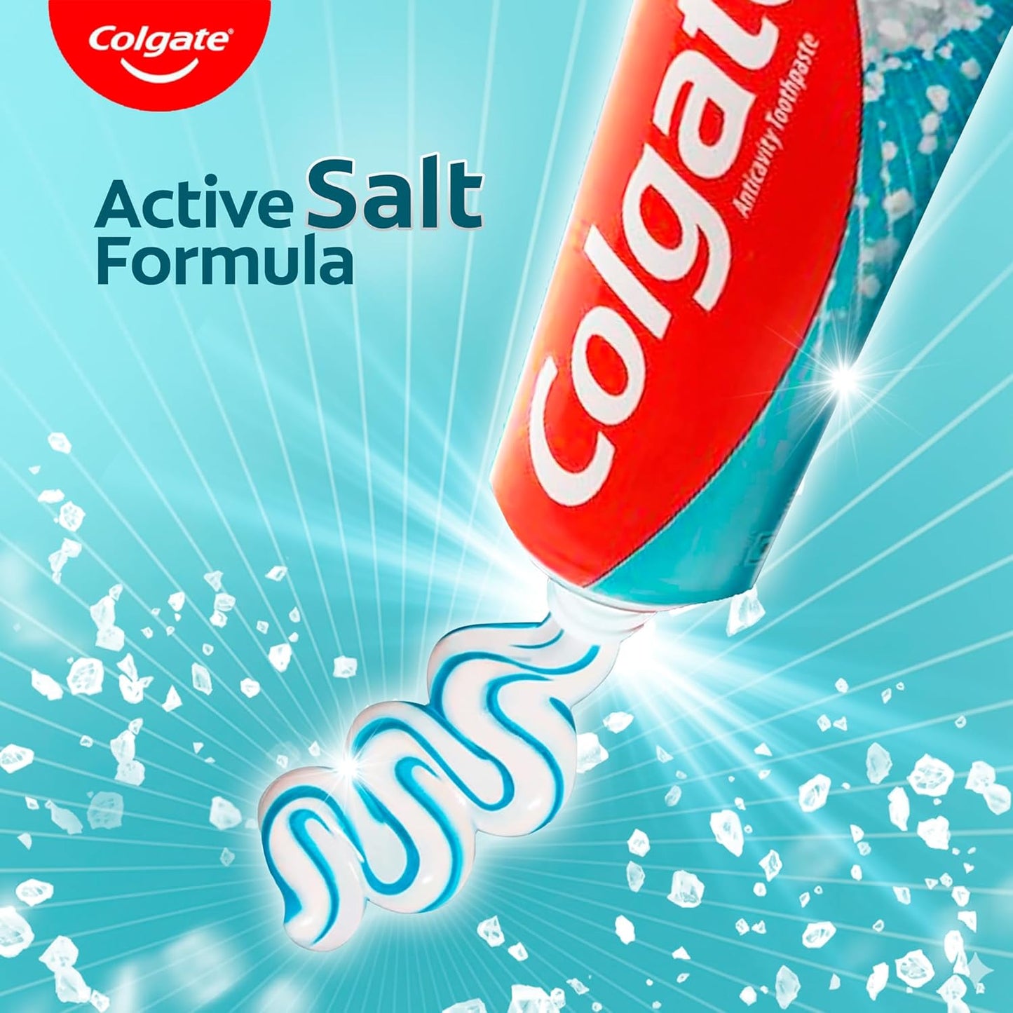 Colgate Active Salt Toothpaste, Daily Germ Protection, Pack Of 100G, Oral Care, Colgate Toothpaste With Salt And Mint, Healthy Gums & Teeth, Toothpaste That Fights Germs & Eliminates Bad Breath