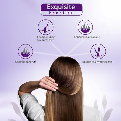 Ayouthveda Purple Rice Hair Conditioner with Rice Water & Kernel Protein | Repairs Damage, Controls Frizz & Enhances Volume | Enriched with Eggplant, Betel & Guava Leaves | For All Hair Types | 200ml