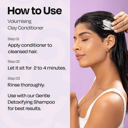 MANETAIN Volumising Clay Conditioner 200gm for Curly & Wavy Hair | Oil Control & Detoxifying Formula for Frizzy Hair with Manicouagan Clay & BIOVOLUME™ | Lightweight, CG-Friendly Hair Conditioner
