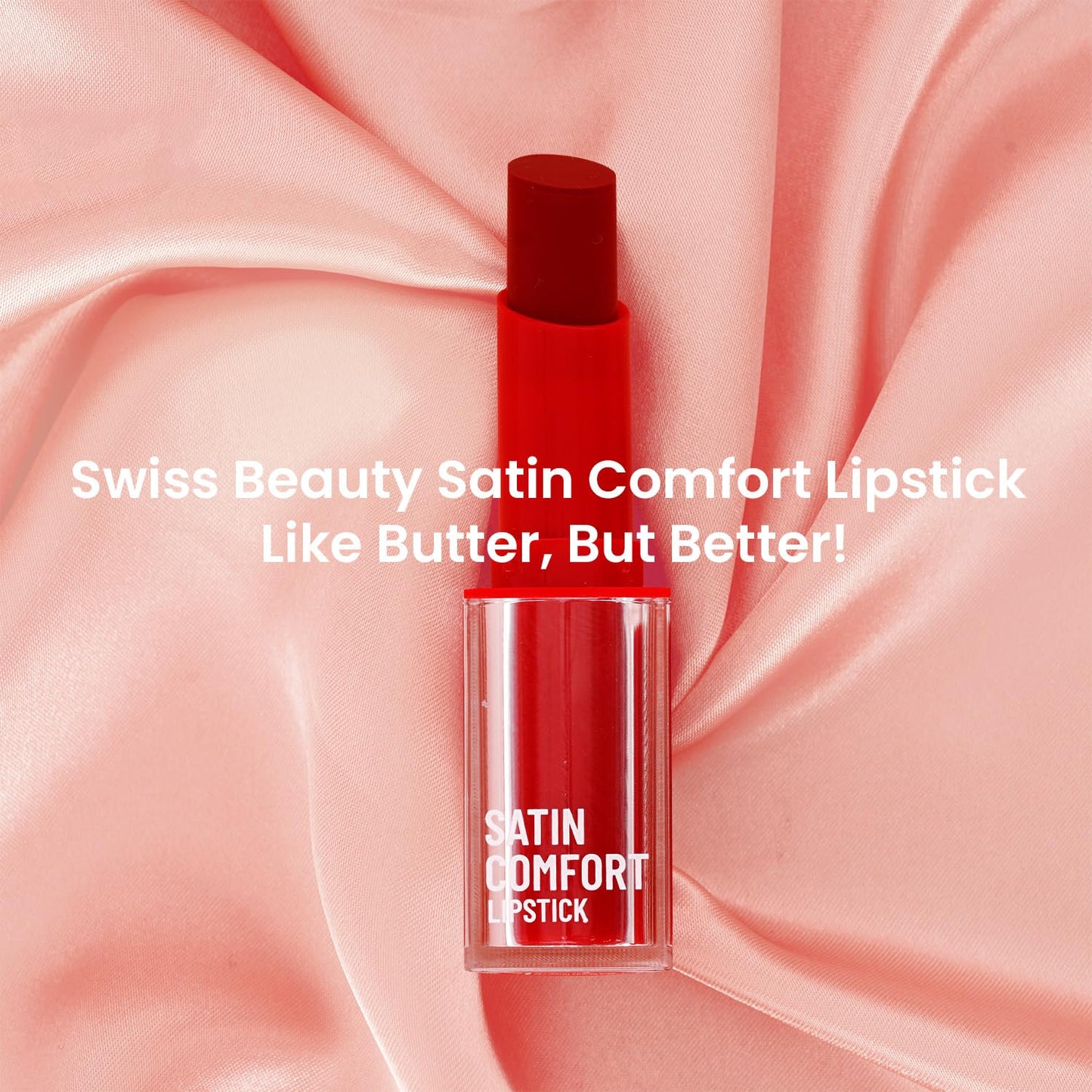 Swiss Beauty Satin Comfort Lipstick | Ultra-Hydrating | Highly Pigmented | Smooth Glide | Satin Matte Finish | One-Swipe Application | Shade- 2 Prime Rose, 3gm