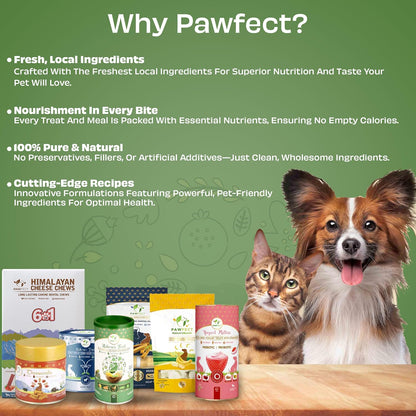 Pawfect Nature's Feast Freeze-Dried Chicken Treats with Asian Greens for Dogs - 80% Chicken, 20% Veggies & Fruits-100% Natural- Grain-Free- High Protein- Limited Ingredient Training Treat (50g/1.76oz)