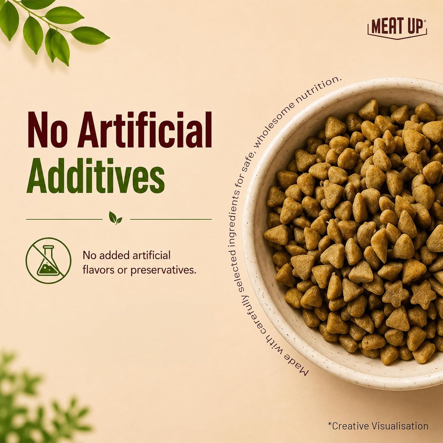 Meat Up Kitten Dry Cat Food (Up to 12 Months) 1.2kg Pack | Ocean Fish Flavour | Complete Nutrition | Taurine for Heart