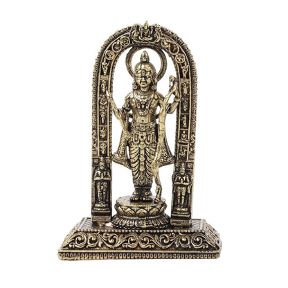 Ram Lala Brass Statue | Handcrafted Lord Ram Idol for Mandir and Temple Decor | Housewarming and Wedding Gift (Design01: L5 x W4 x H8 cm)
