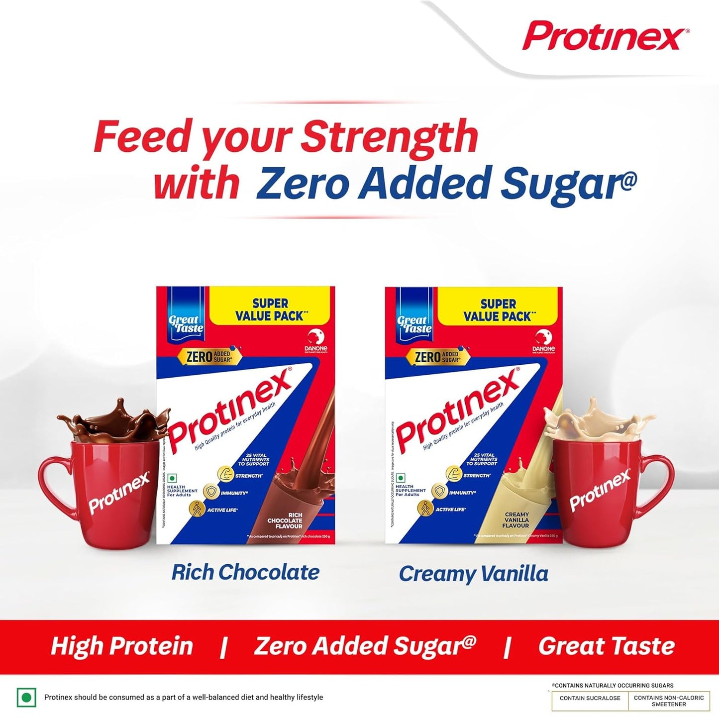 Protinex Creamy Vanilla, 1 Kg | Get 40% daily protein requirement for strong muscles when prepared with 200ml milk | High Protein | Zero Added Sugar | Nutritional Drink for Men and Women