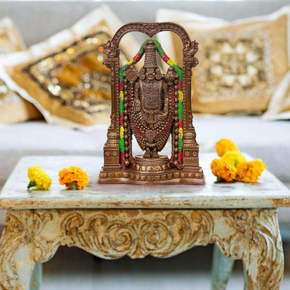 Poly Resin Lord Tirupati Balaji Venkateswara Statue | Balaji Idols | Tirupati Showpiece Sculpture for Living Room, Office, Pooja | Gift for Friends, Family, Brother | Set of 1