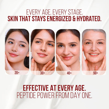 Mitchell USA Skin Energizer Peptide Moisturizer Cream for Cell Renewal & Repair, Hydrating & Moisturizing Dry Skin & Reduces Wrinkles Lotus Seed Extracts, Pumpkin Seed Extracts, Pine Bark Extracts & Apple Extract for Unisex All Skin Type, 30ml
