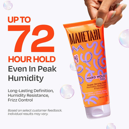 Manetain Hard Hold Curl Gel 100ml for Curly Hair & Wavy Hair | Strong Hold Curly Hair Gel for Women | Frizz Control, Long‑Lasting Definition & Shine | Humidity‑Resistant, Vegan, Silicone‑Free