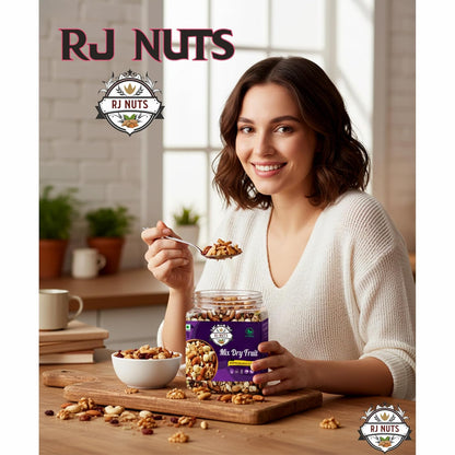 RJ Nuts Premium Nutmix Fruit & Nuts Natural Premium Mix Nuts (Cashews, Almonds, Raisins, Cranberries) Delicious & Crunchy Dry Fruits