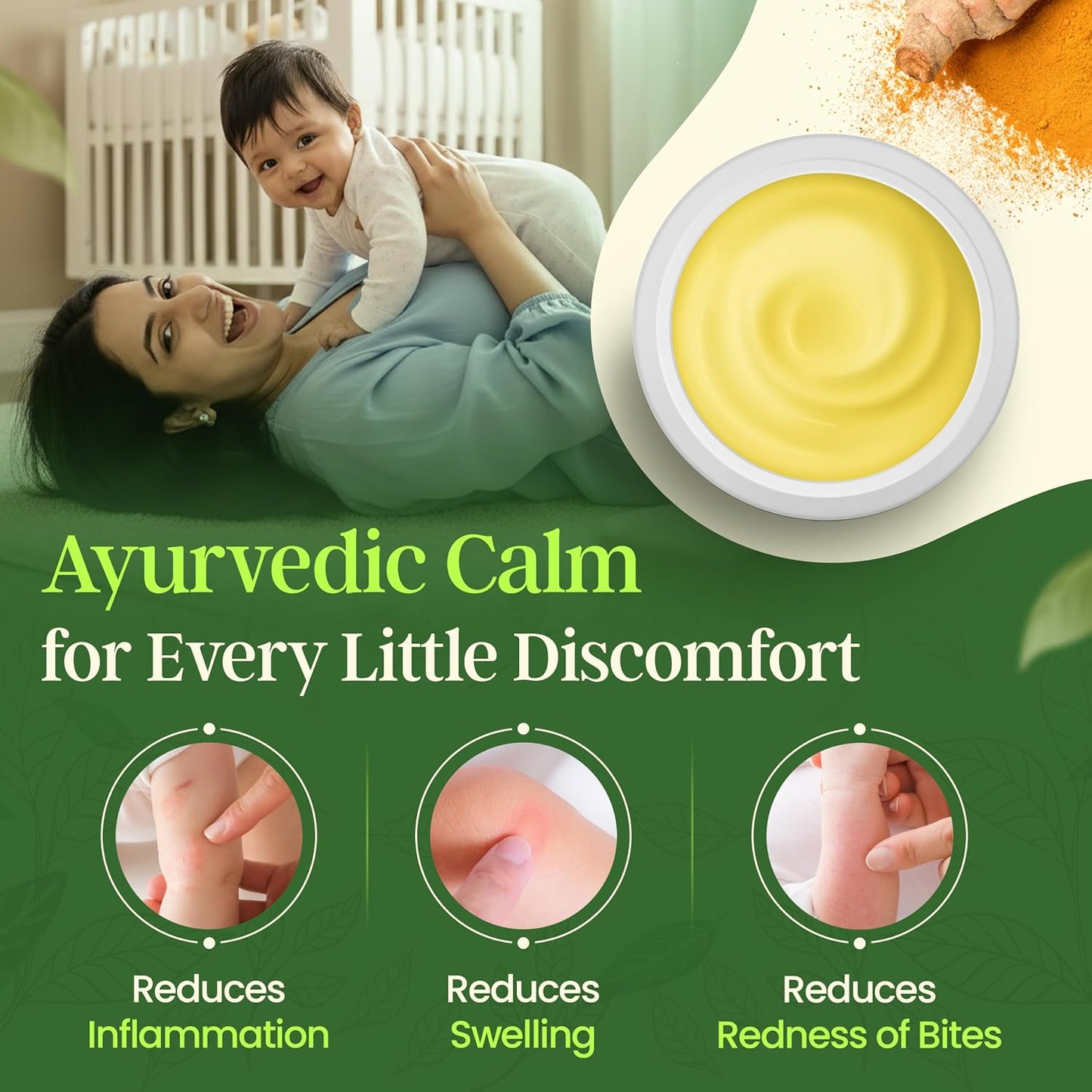 LuvLap Naturals After Bite Turmeric Balm with Pudina, 25gm, Mosquito & insect Bites, 100% Ayurvedic, Gives relief from Rashes, Antiseptic & Anti-inflammatory, Dermatologically Tested, 25g