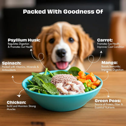 Pawfect Nature's Feast Freeze-Dried Chicken Treats with Asian Greens for Dogs - 80% Chicken, 20% Veggies & Fruits-100% Natural- Grain-Free- High Protein- Limited Ingredient Training Treat (50g/1.76oz)